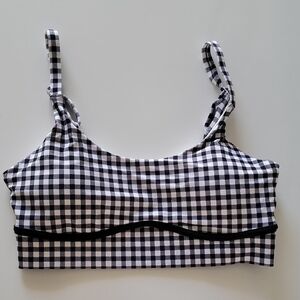 Black & White Gingham Sports Bra JoyLab
